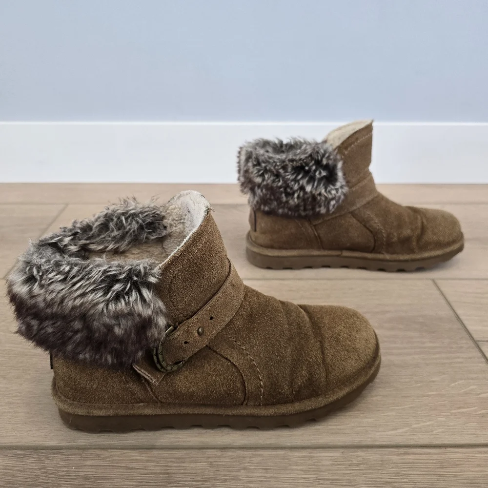 Bearpaw KoKo Suede Faux Fur Wool Sheepskin Hickory Boots Women's Size 8 Booties - Picture 3 of 10